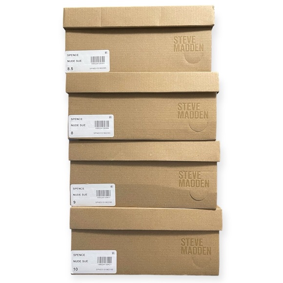 STEVE MADDEN Spence Heels Ankle Strap Platform Sandal Beige Suede Neutral NWT - Picture 6 of 8